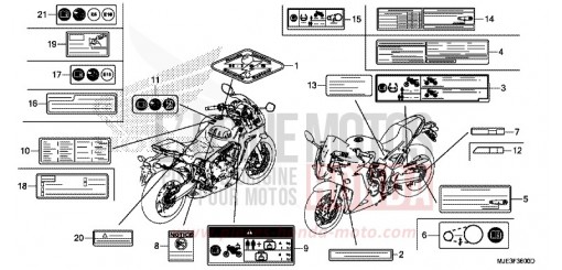 ETICHETTA DI AVVERTIMENTO CBR650FAE di 2014